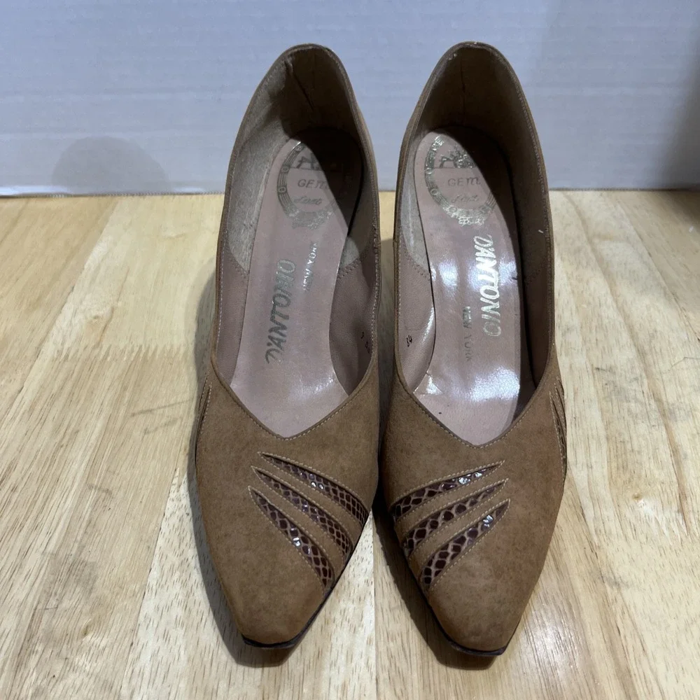 D'Antonio New York Tortoise Shell‎ & Velvet Bow Heels 9 SS